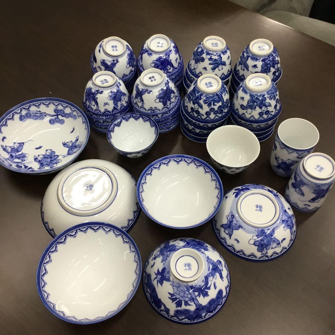 鍋島焼　花山　華山　湯呑　鉢　茶碗　45点まとめ売り