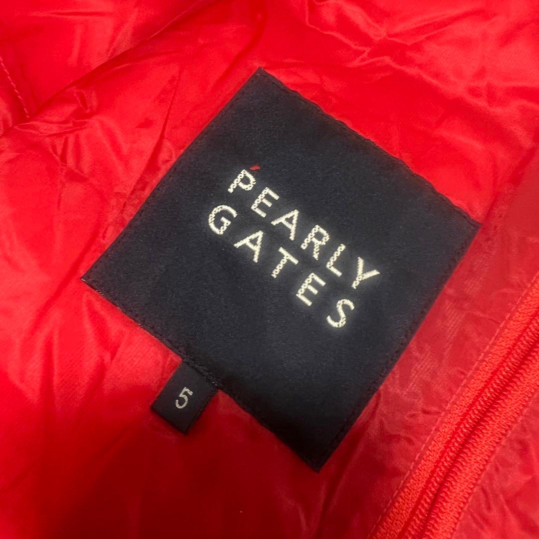 Pearly gates パーリーゲイツ　ダウンジャケット　メンズ　ロゴ　赤　L