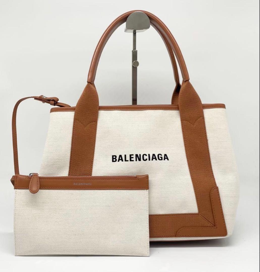 バレンシアガ ネイビーカバス S トートバッグ