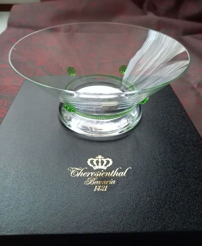 テレジアンタール　バッカス ロゼット ボウル　大　ライトグリーン