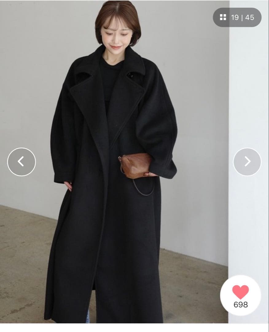 mayu - スタンドカラーコクーンスリーブロングコート