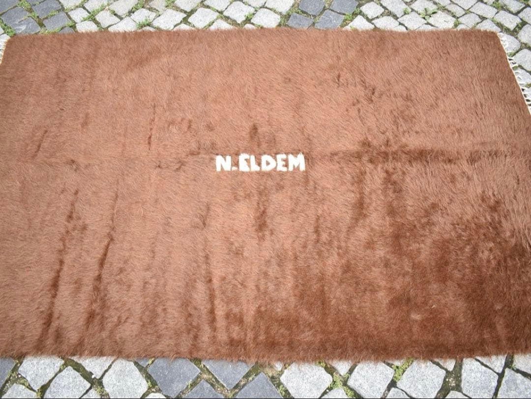 トルコ直輸入　ヴィンテージ　バッターニエ　ネーム入　大判　ラグ　カバー