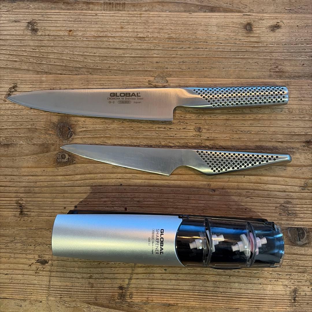 グローバル G-2 GS-3 GSS-02 牛刀 ペティ シャープナーセット