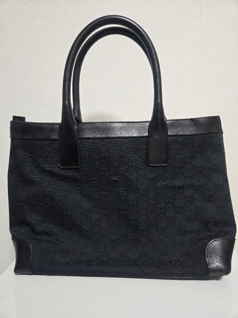 GUCCI トートバッグ キャンバス GG柄 黒 保存袋付き