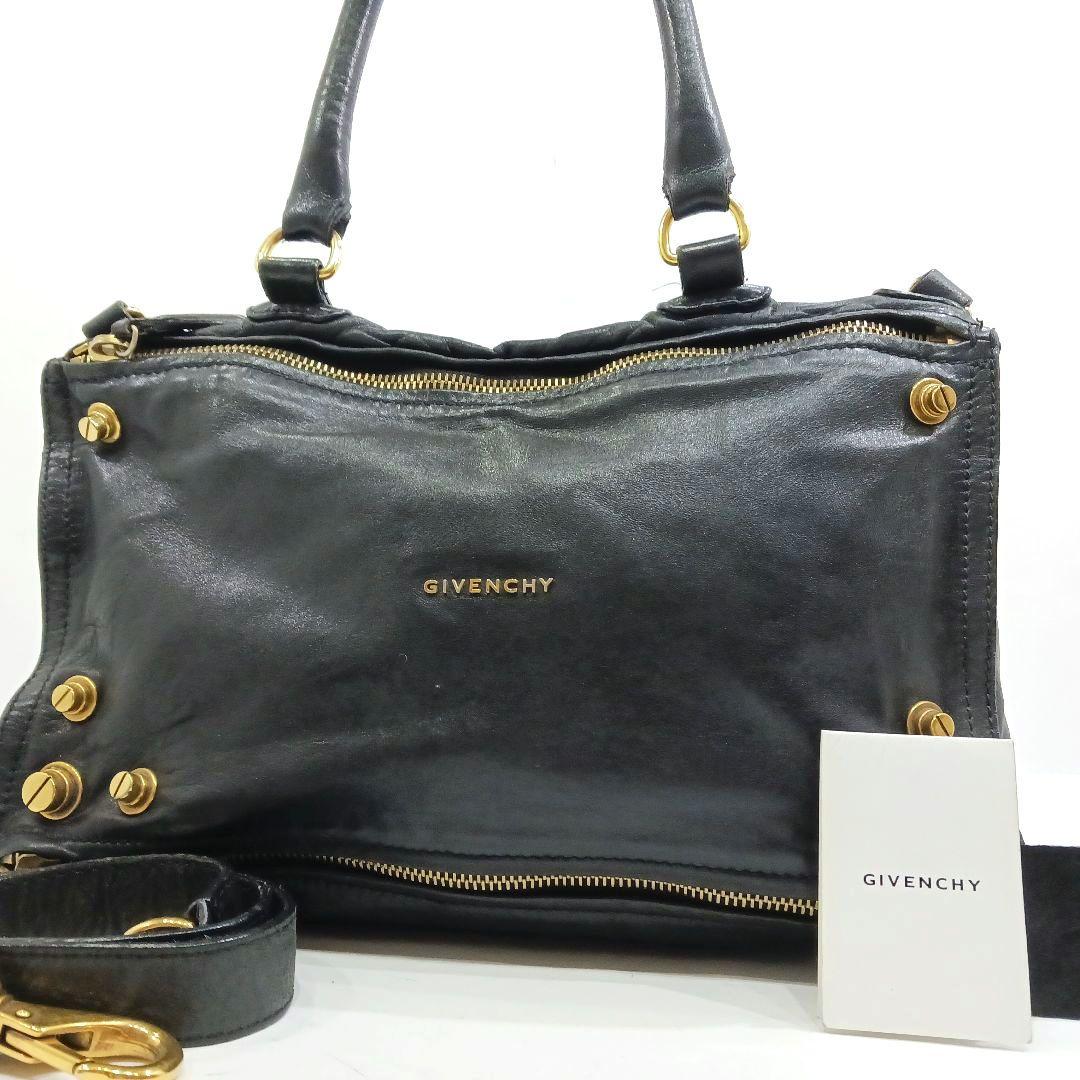 ジバンシィ パンドラ ボストンバッグ 2way ショルダー レザー A4可 黒
