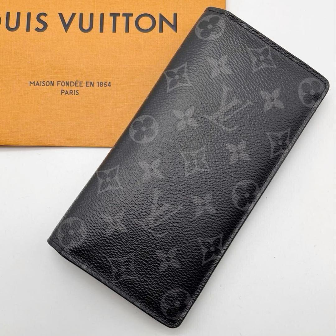 ルイヴィトン モノグラム エクリプス 長財布 ポルトフォイユブラザ　メンズ　黒