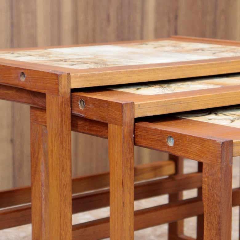 ネストテーブル 3Pセット チーク ヴィンテージ デンマーク ミッドセンチュリー