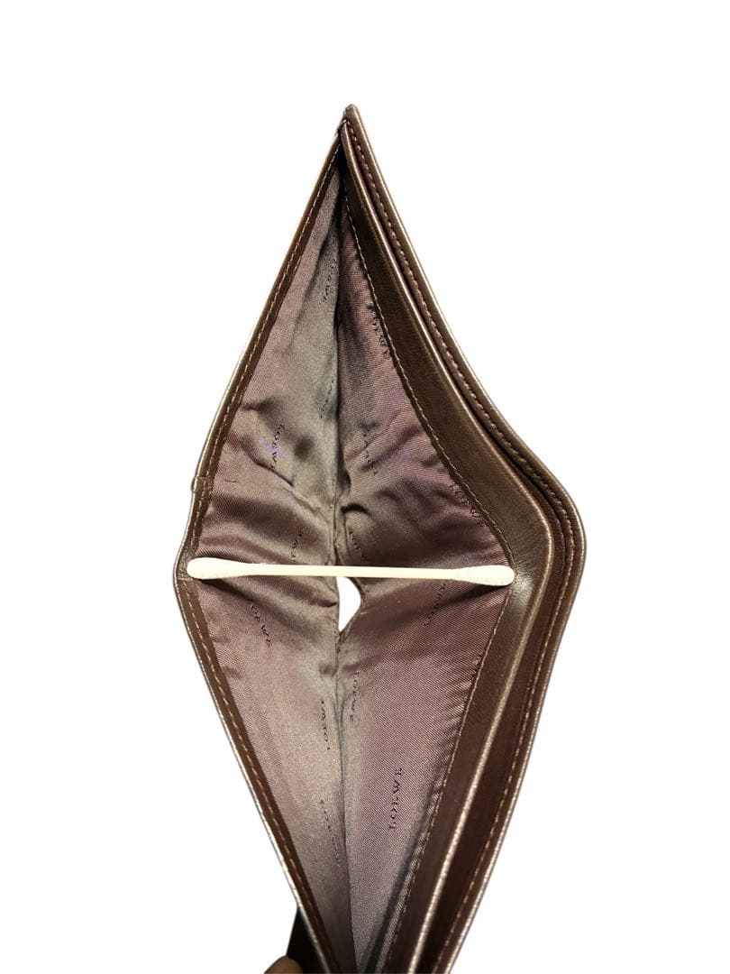 【LOEWE】二つ折り財布 アナグラム シープスキン レザー ダークブラウン