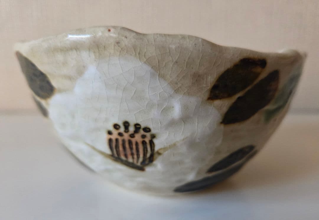 織部 椿模様 深鉢 4個 佐藤和次?