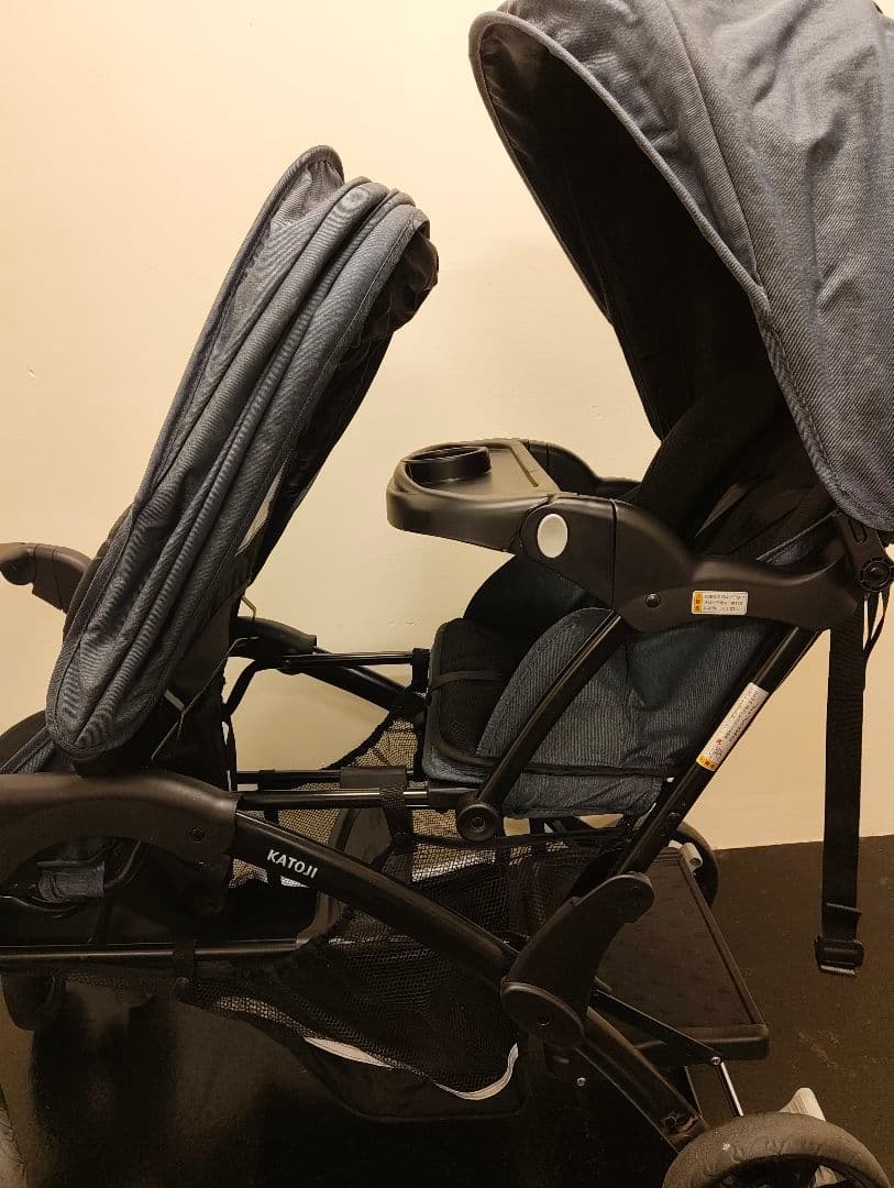 【美品】KATOJI ベビーカー 二人でゴーDX デニム