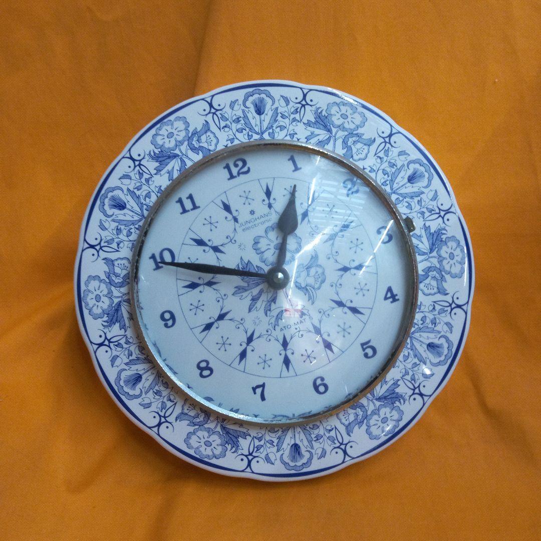 ドイツ陶製掛け時計　レトロ　ジャンク