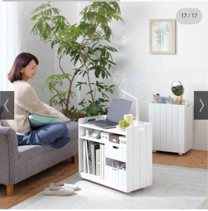 ディノス購入隠せるリビング整理ワゴンモバイル収納キャスターつき幅60cm