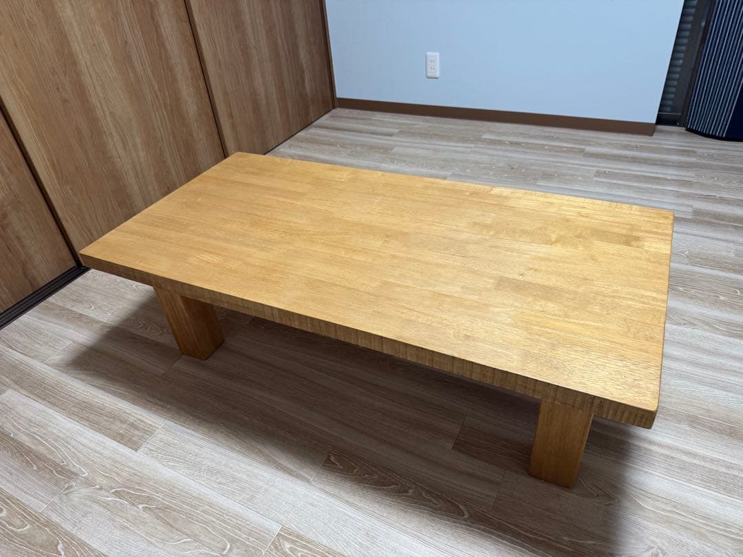 ナチュラルウッド　長方形　テーブル　無垢　コーヒーテーブル　ローテーブル