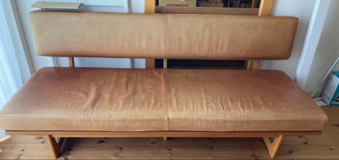 karf レザー　ソファ　ブラウン　木製