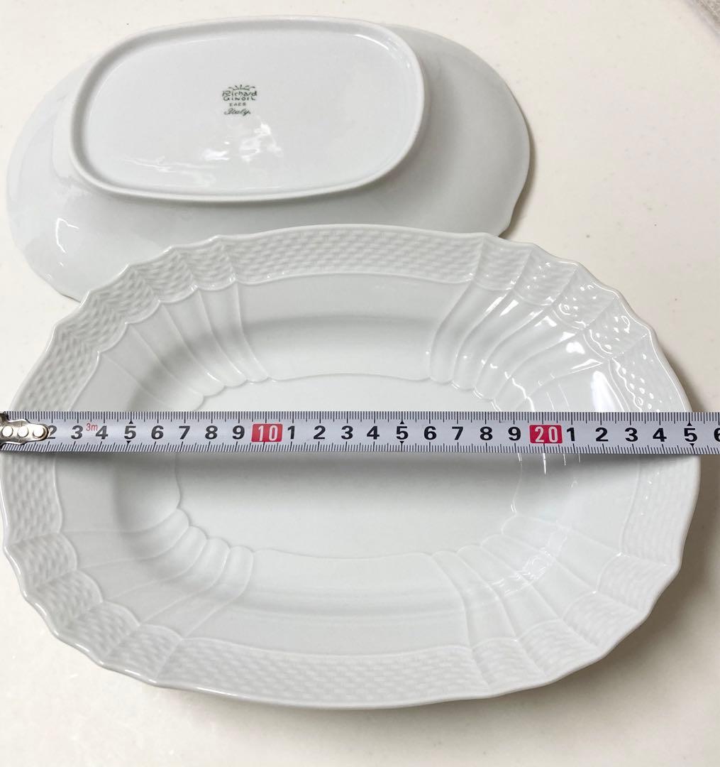 リチャードジノリ ジノリ ベッキオホワイト オーバルプレート 2枚
