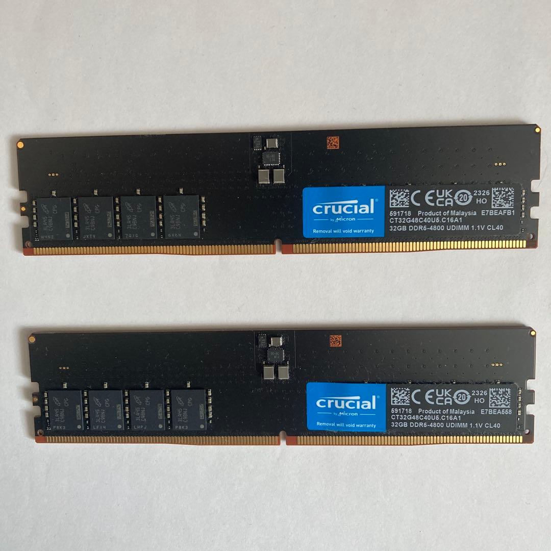 crucial DDR5 4800MT/s メモリ 64GB （32GBx2）