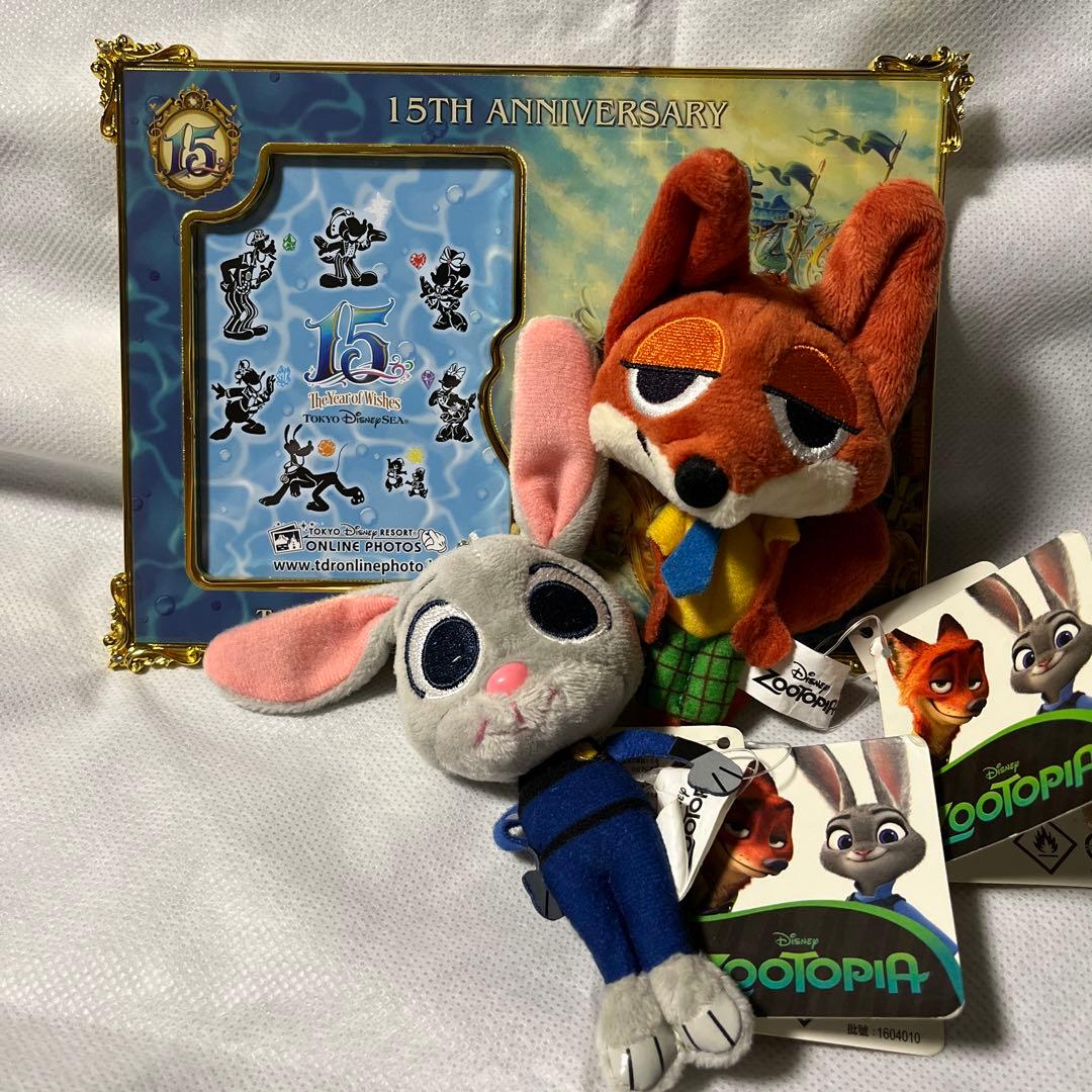 TOKYO Disney SEA 15周年フォトフレーム　ズートピアぬいぐるみ