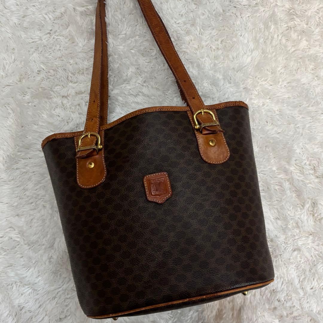 CELINE セリーヌ MC96トートバッグ マカダム 肩掛け ダークブラウン