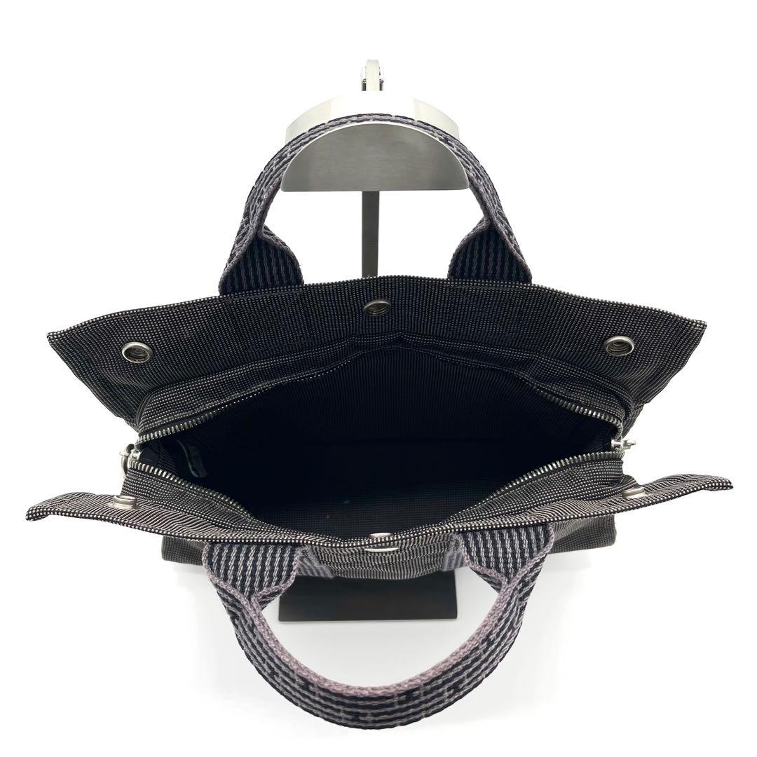 HERMESエルメス エールラインPM トートバッグ グレー カデナ付 通勤B5