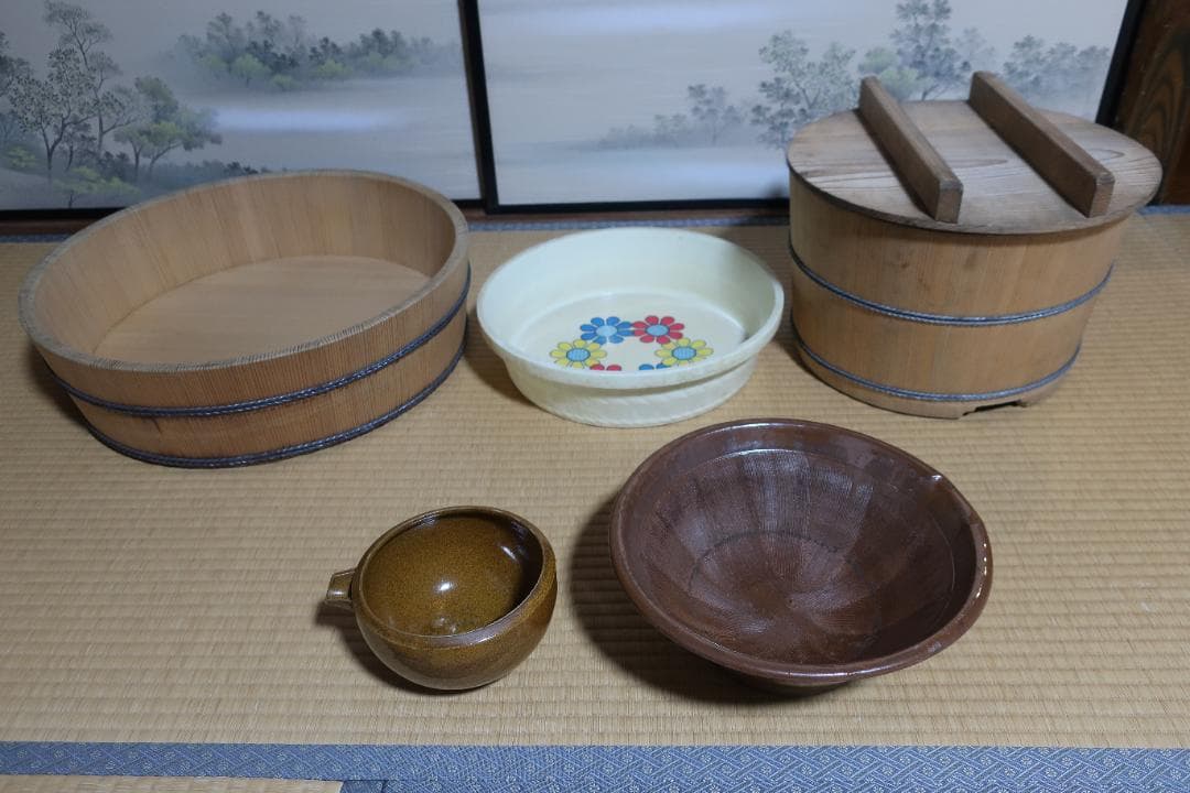 寿司桶2個　おひつ　すり鉢　つゆ入れ　セット