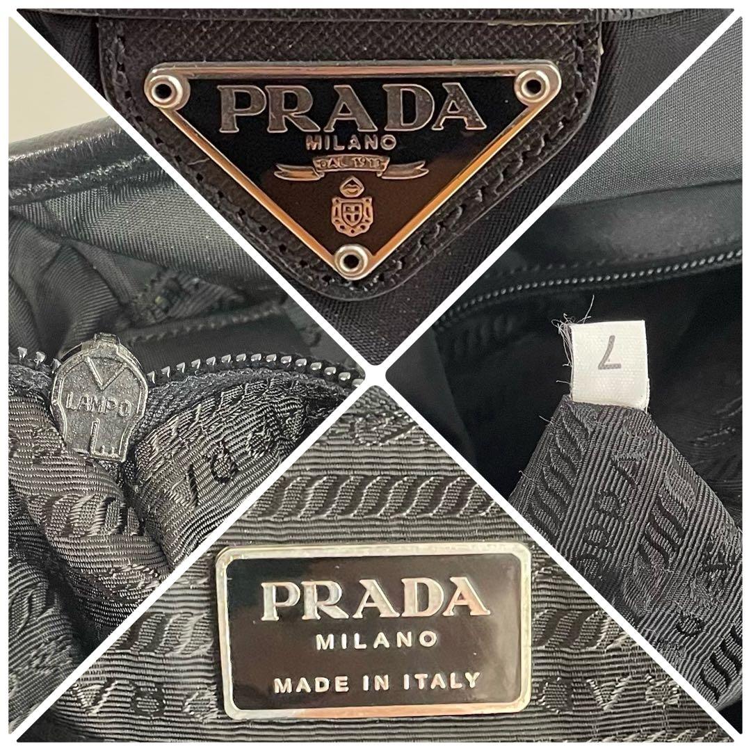 【美品】PRADA プラダ ショルダーバッグ ナイロン×サフィアーノレザー