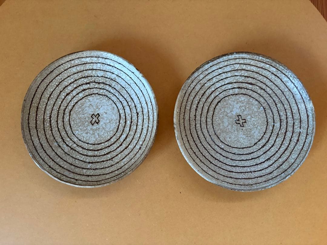 楠田純子　貫入皿　クロス　2枚セット