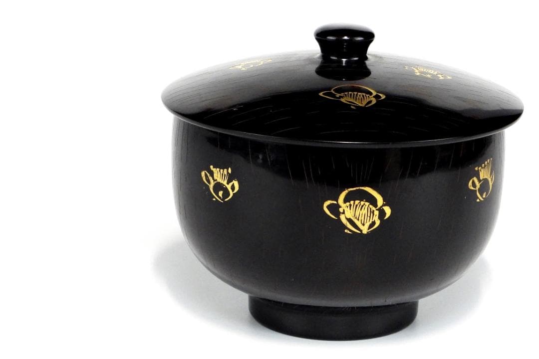 輪島塗　木製 ご湯呑　お煮物椀(蓋付き) 5客