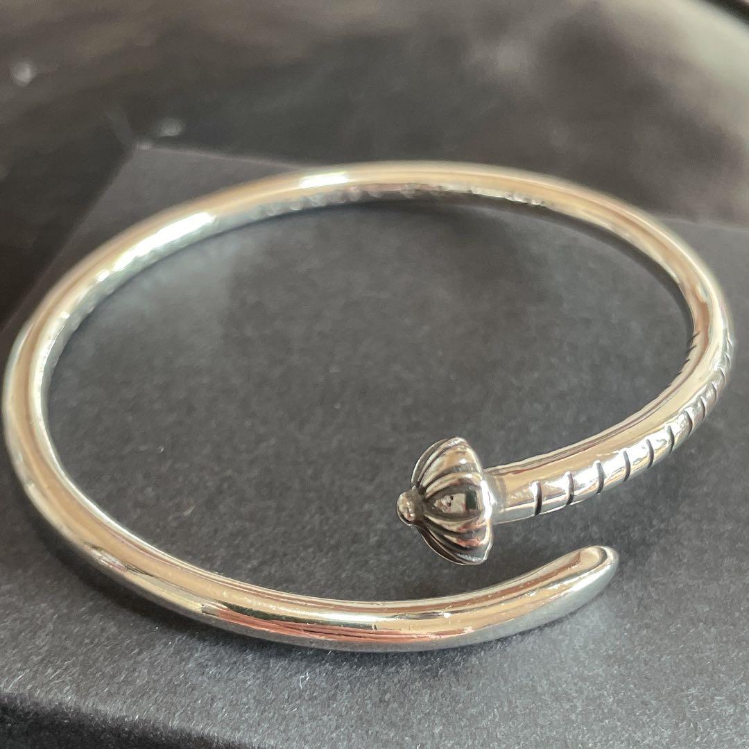 ノーブランド クロスボール 釘型 ネイルリング バングル silver９２５