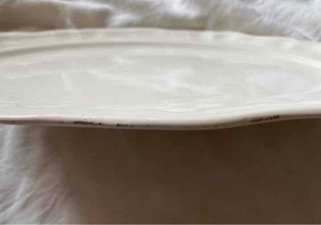 【レア】フランスアンティーク サルグミンヌ 花リムオーバル 大 約44cm