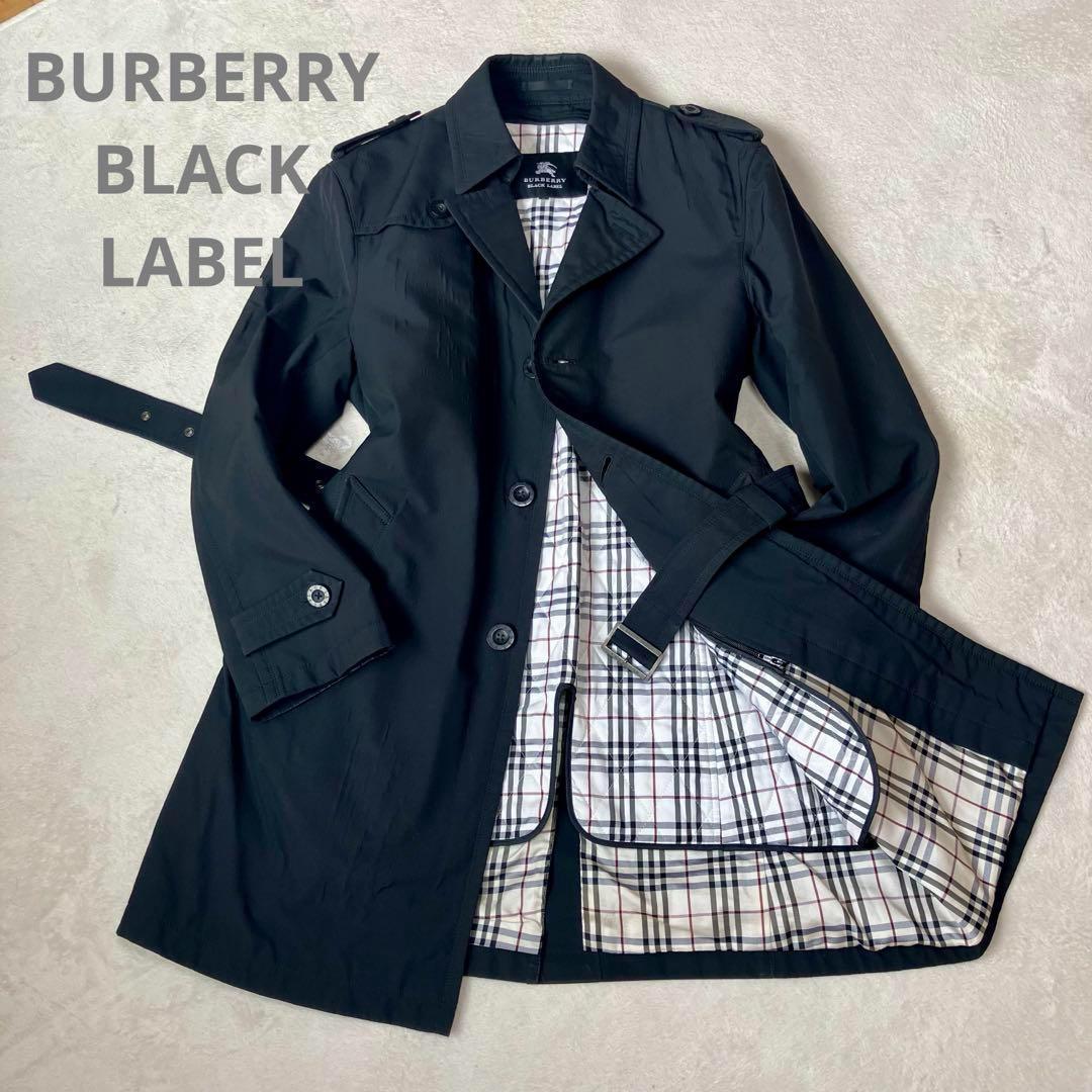 バーバリーブラックレーベル　トレンチコート　ライナー付　ノバチェック　ベルト　黒