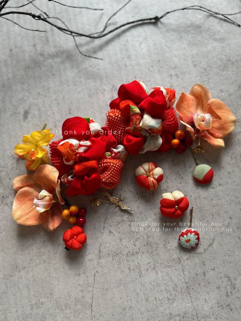 ぴーち様order髪飾り