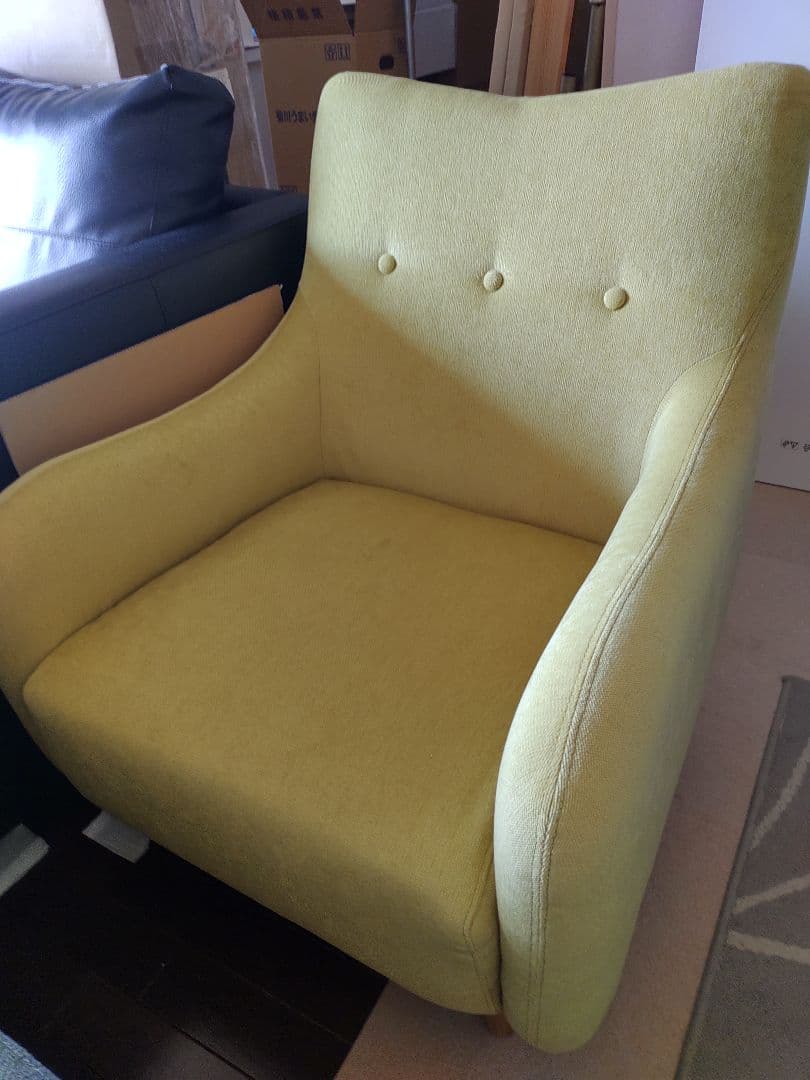 爽やか淡いライム色ソファピスタチオワンシータKEYUCAケユ黄緑グリーンパステル