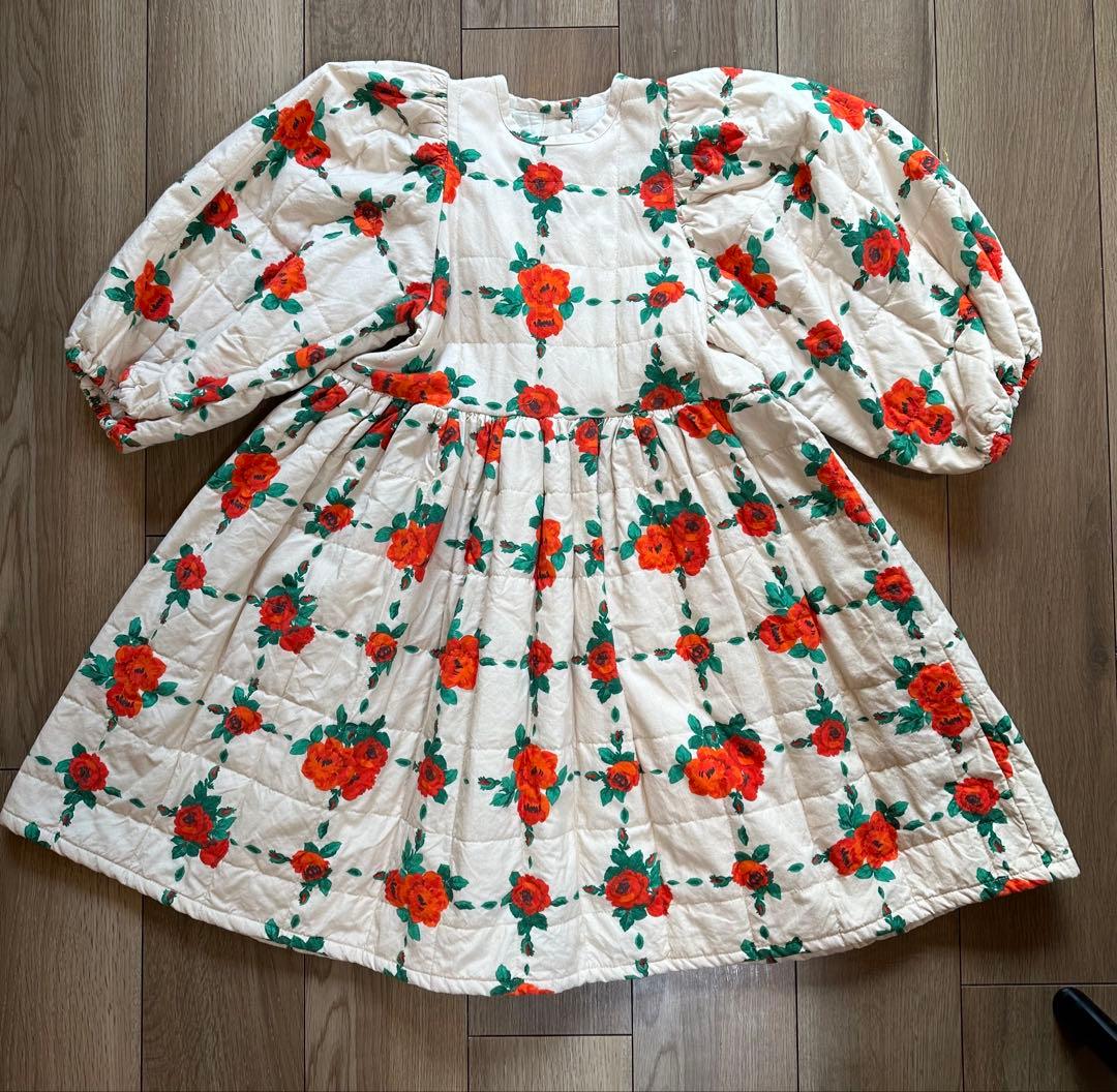 yellowpelota. レア 薔薇柄ワンピース 6y