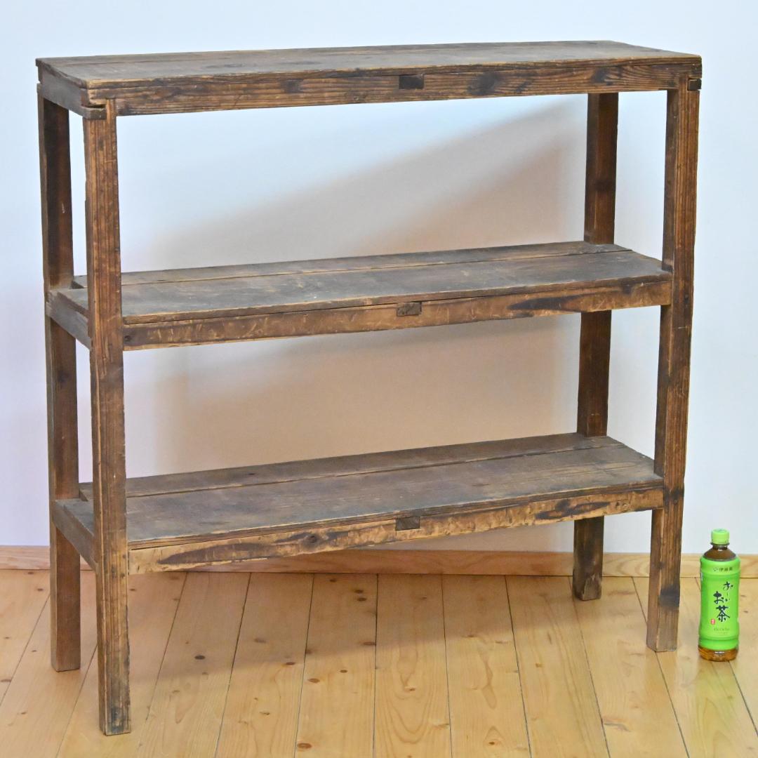 【アンティーク棚】昭和40年代の棚・木製ディスプレイ棚・昭和レトロ・静岡受取OK