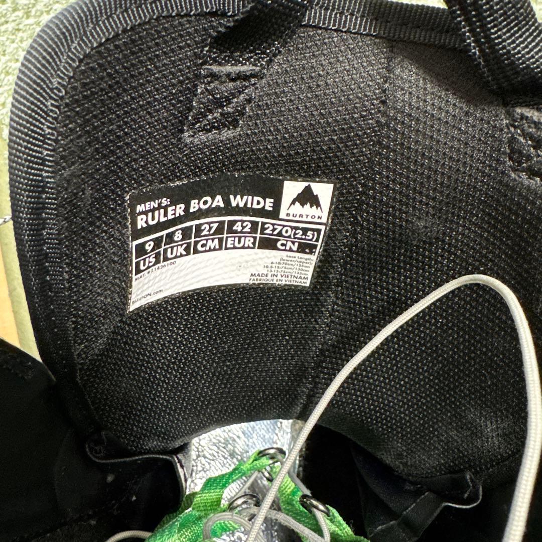 Burtonスノーボードブーツ ブラック ルーラーボアワイド メンズ⭐️梱包済み