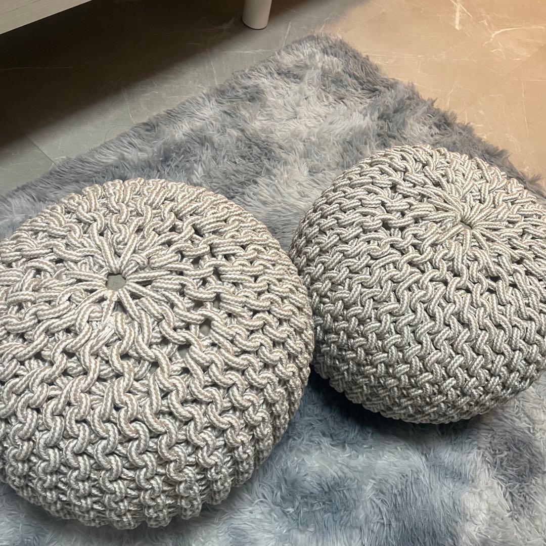BRAID ブレイド クッション ニットプフ オットマン ビーズクッション