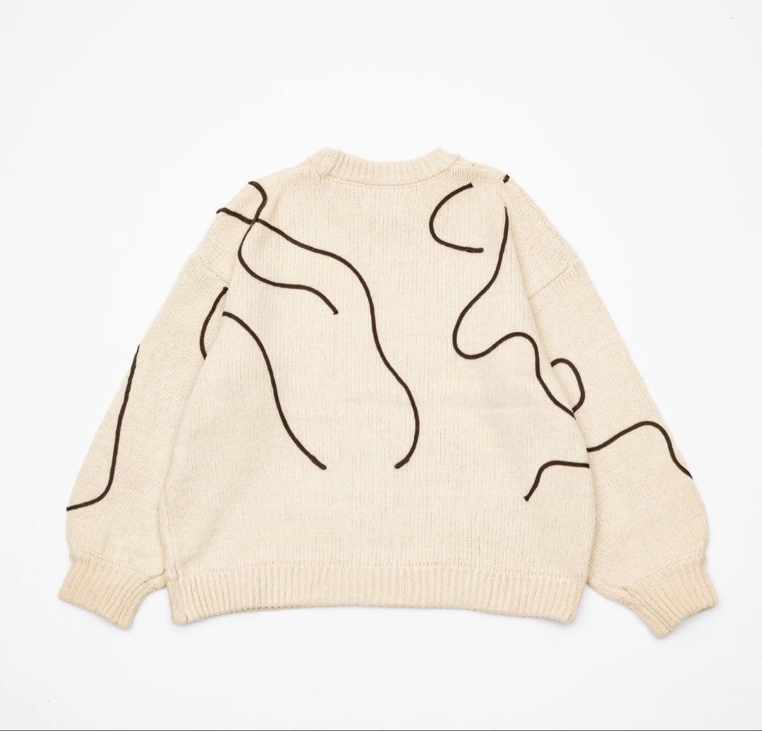 新品　OLUN nuance tape line knit