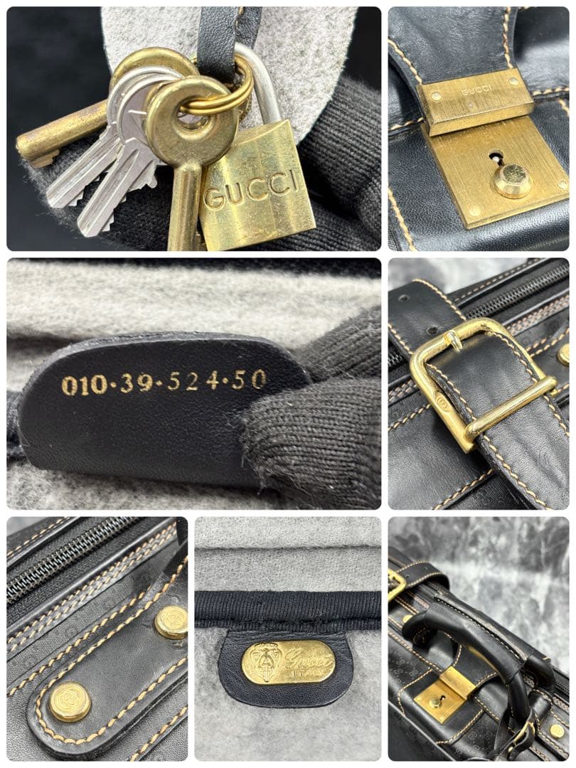 ✨極美品✨GUCCI シェリーライン GG 黒 ブラック ボストンバッグ レザー