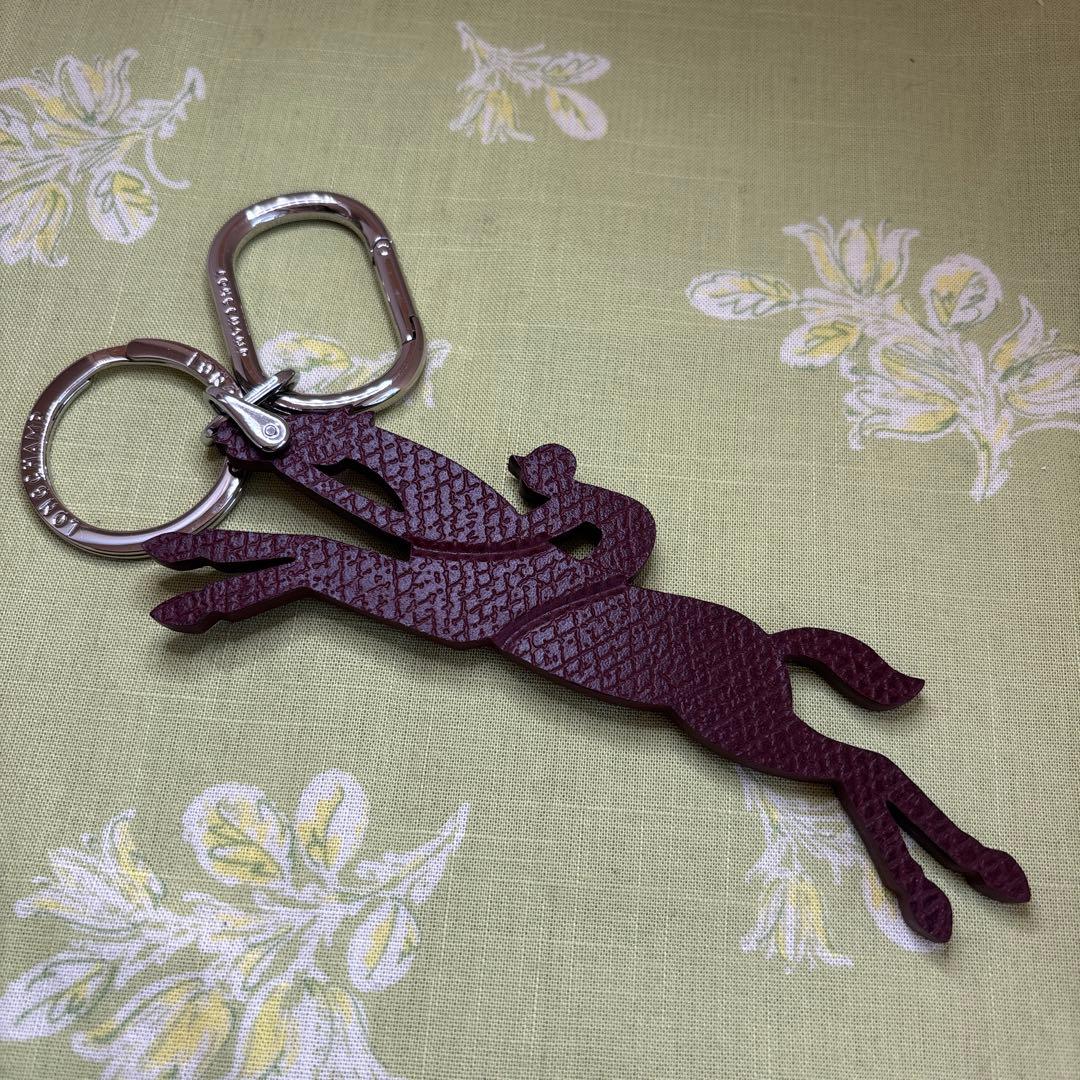 ロンシャン　バーガンディ 馬と騎手 キーホルダー