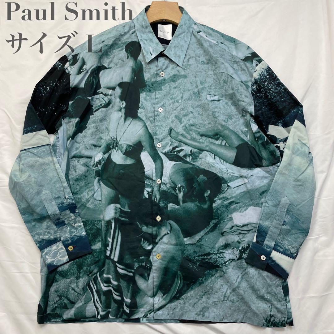 ポールスミス フォトグラフィック柄 ビッグシルエット 長袖シャツ L 19SS