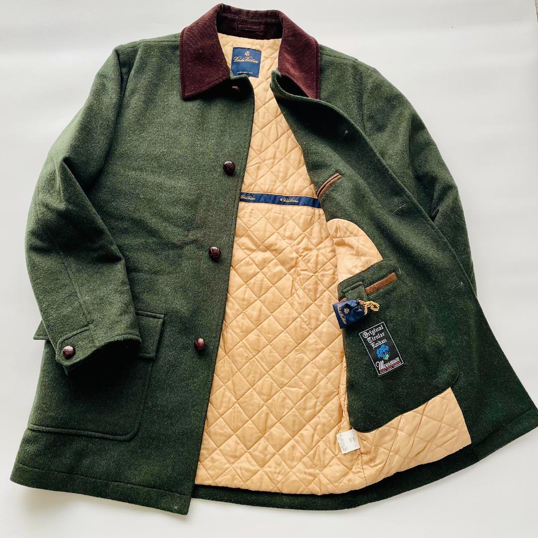 ブルックスブラザーズ ウールコート アウター コーデュロイ襟 M相当 グリーン