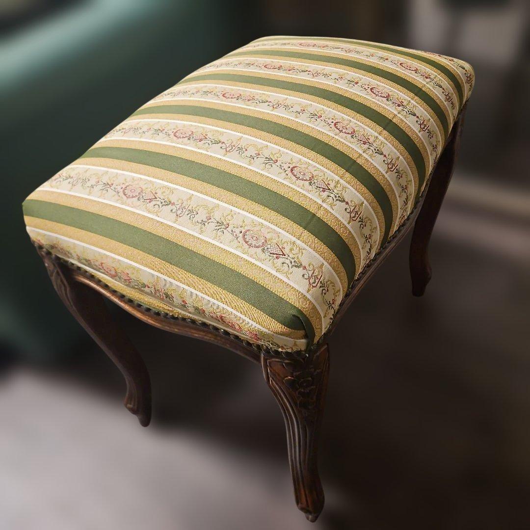 イタリア アンティーク スツール オットマン 猫脚 ロココ調