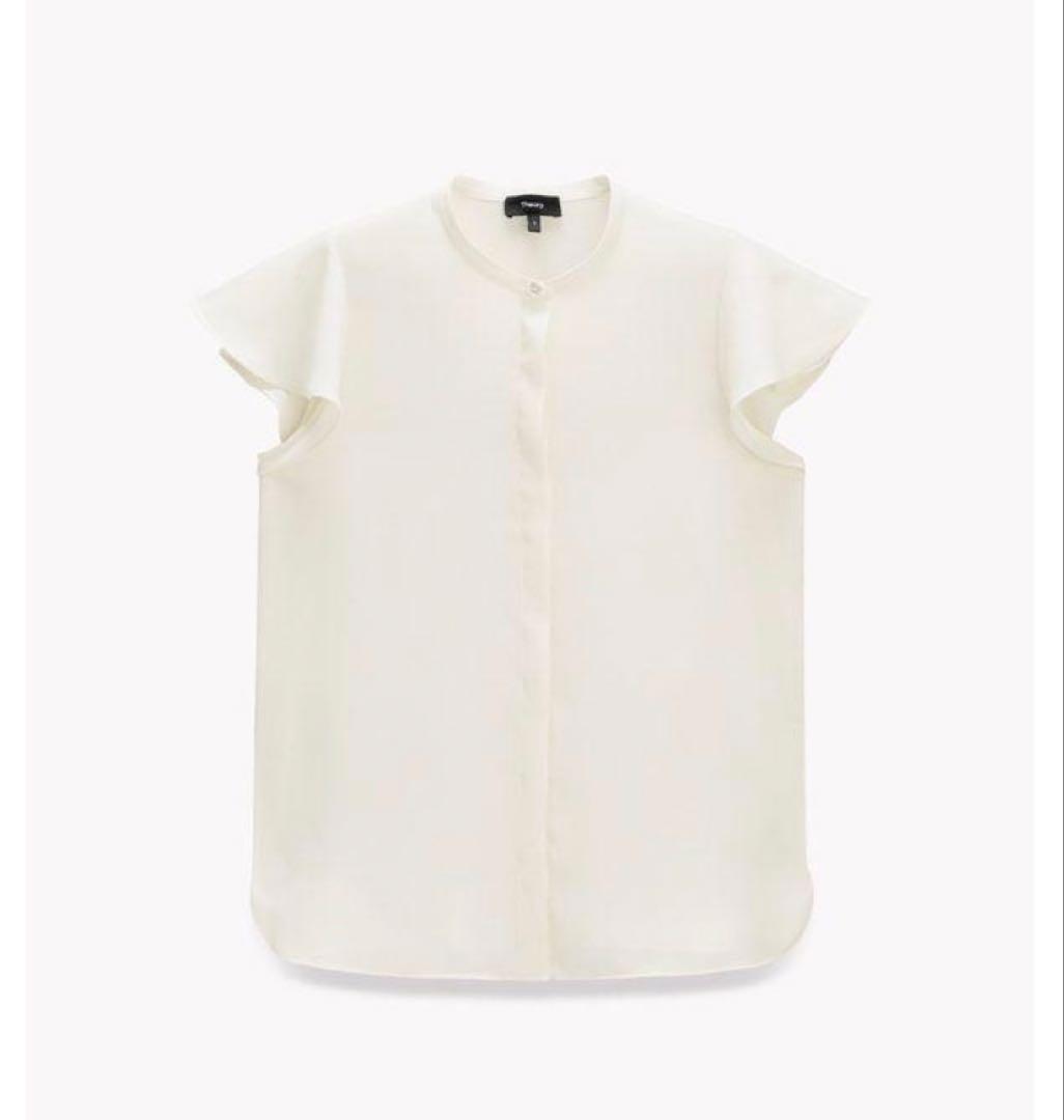 美品✨23SS Theory BD RUFFLE SLEEVE TP ホワイト