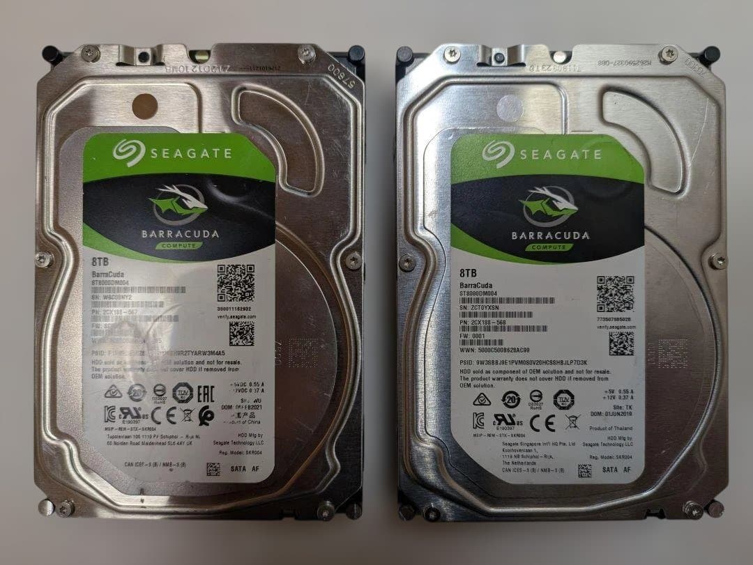 Seagate Barracuda 8TB HDD 2台セット