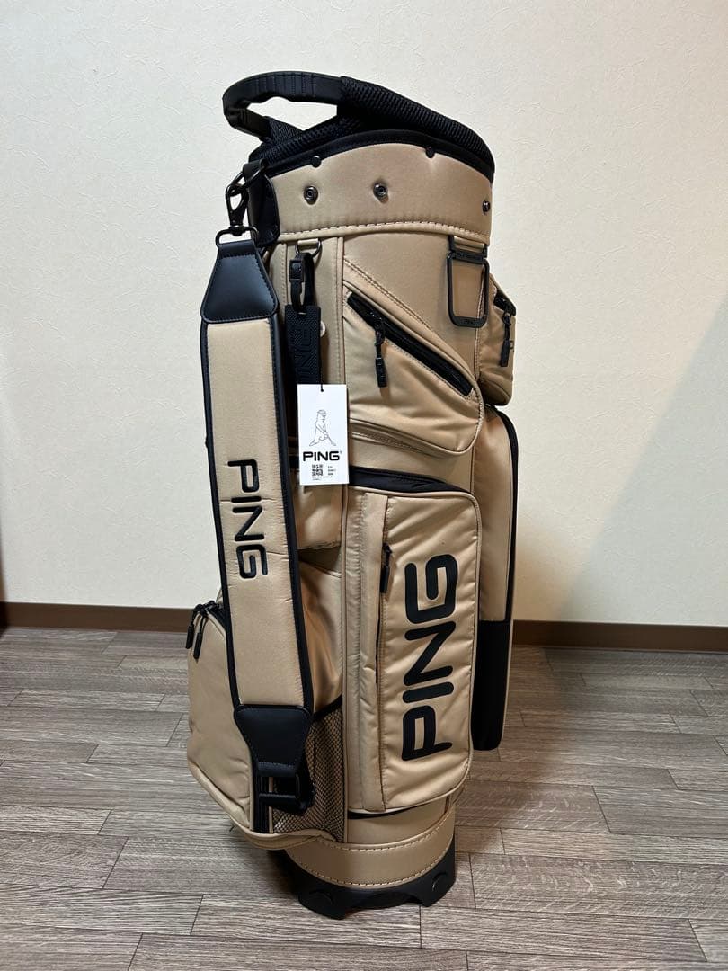 PING 自立式キャディバッグ　未使用品　10ポケットで収納力抜群！ベージュ