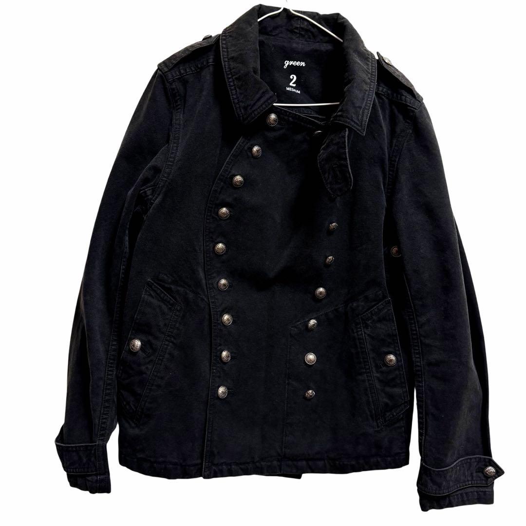 勝*己様 green ブラック ダブルブレストジャケット M HYKEハイク前身