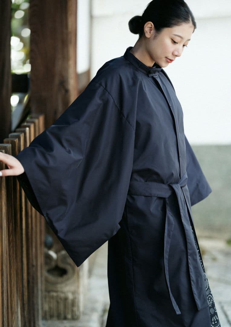 SOUSOU ソウソウ　行　円領外套　黒　Sサイズ