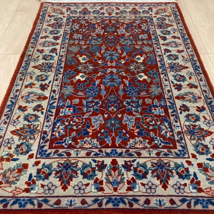 ペルシャ絨毯　サルーク産　美品　ラグ　93x63㎝