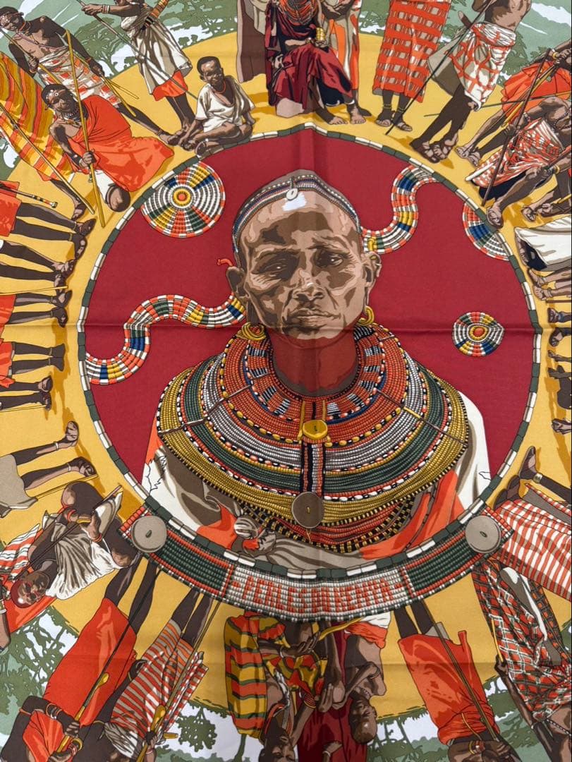 HERMÈS エスニック柄 シルクスカーフ カレ90