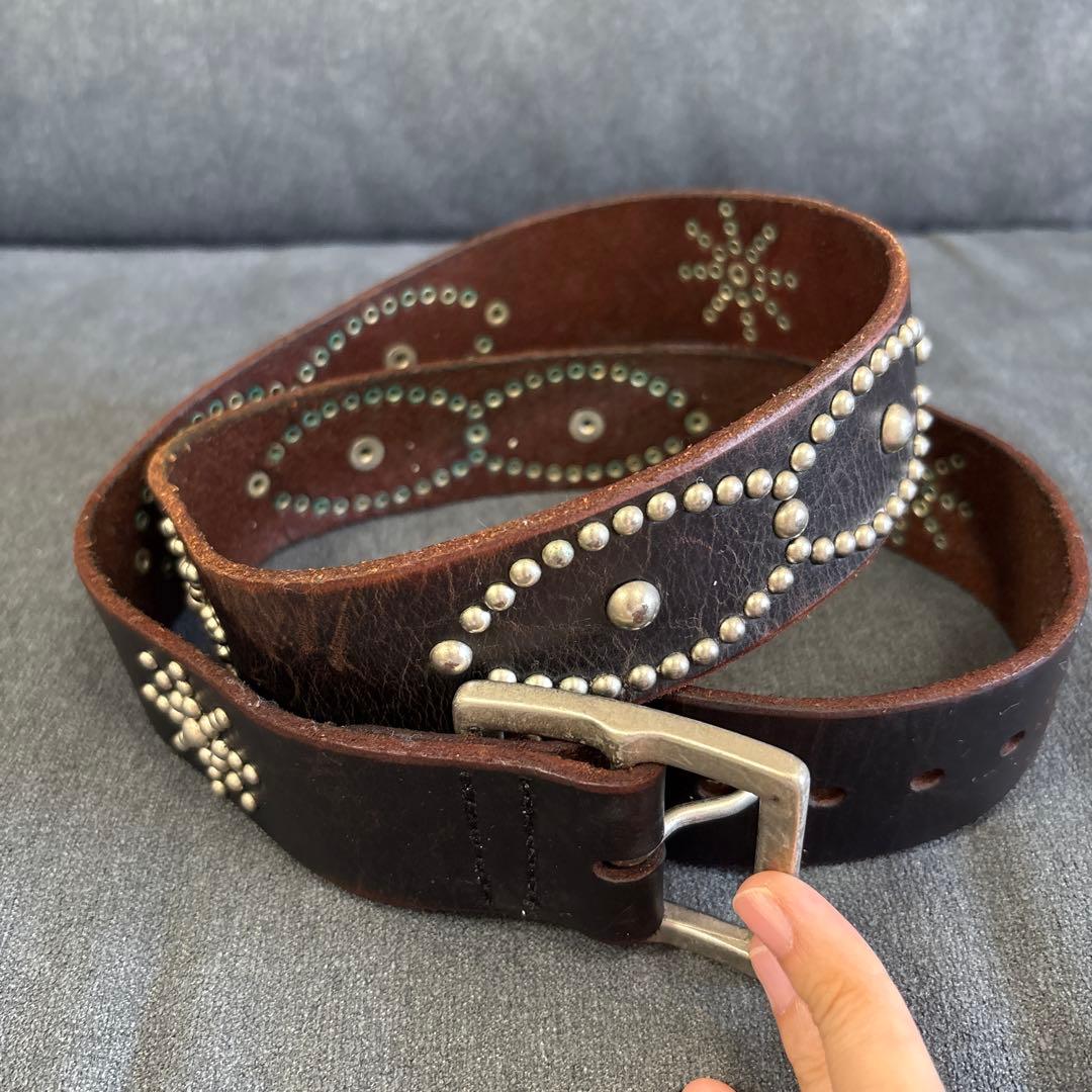 HTC風 レザー スタッズ ベルト
